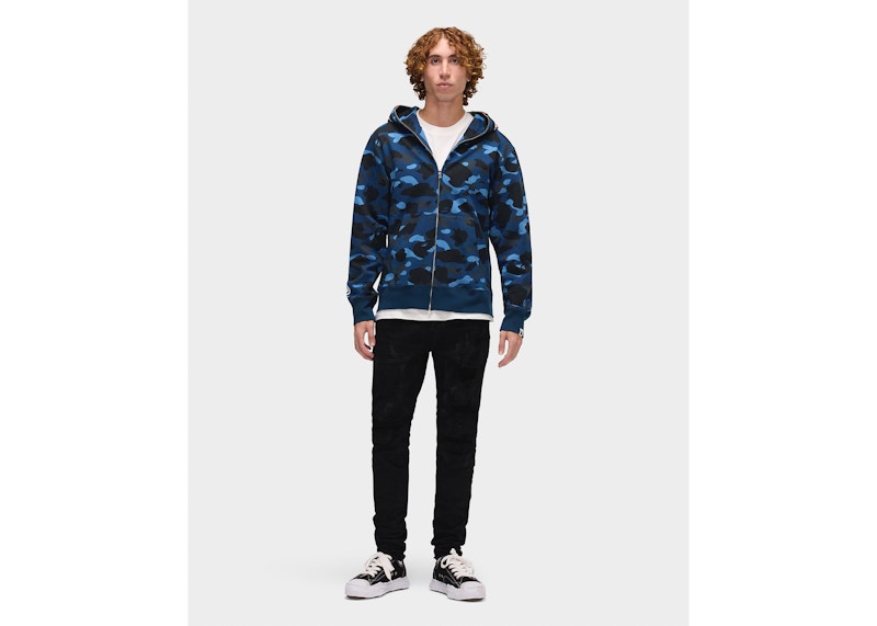 BAPE Color Camo Shark Full Zip Hoodie Blue