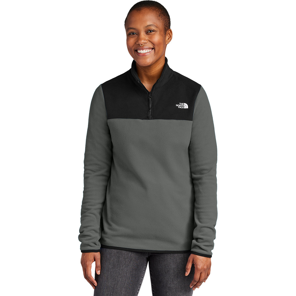 The North Face Women's Asphalt Grey/TNF Black Glacier 1/4-Zip Fleece
