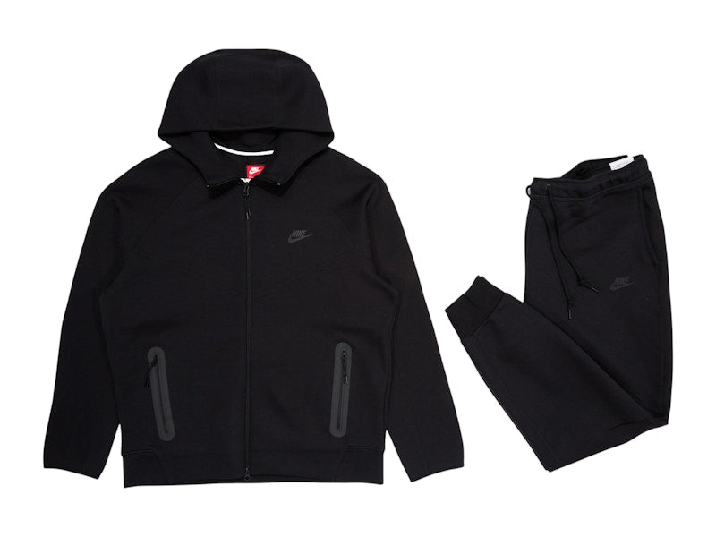 Nike Sportswear Tech Fleece Full-Zip Hoodie & Joggers Set Black/Black